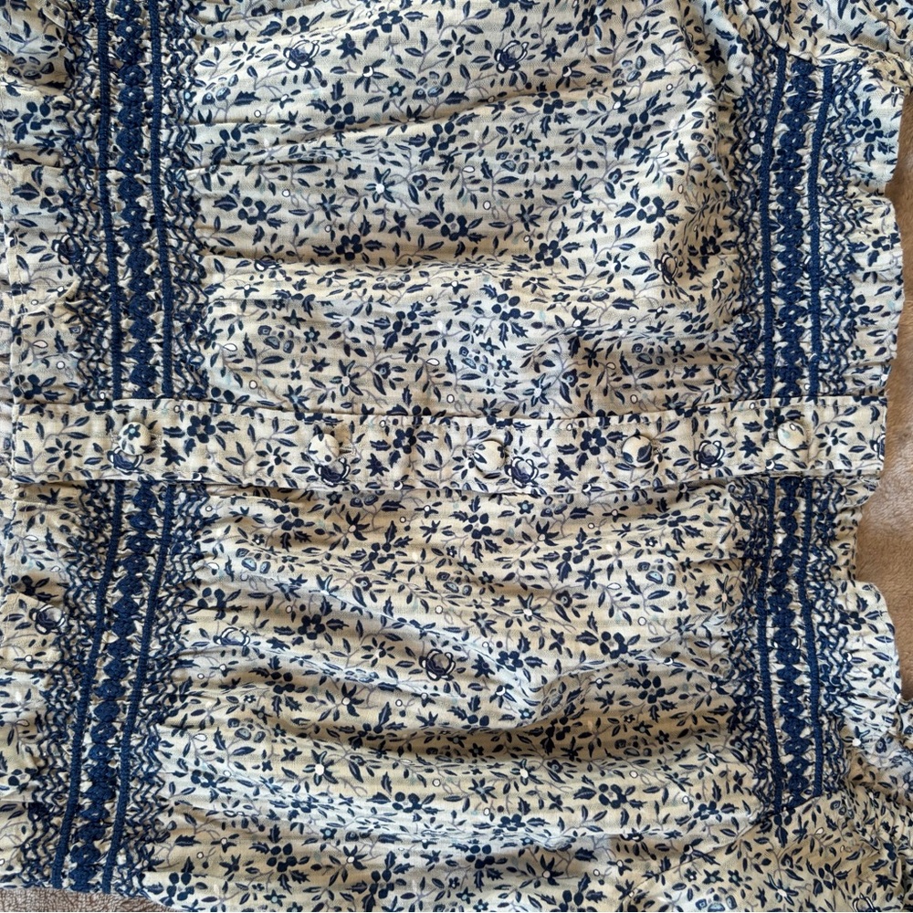 Madewell Navy and Cream Floral Blouse - Picture 5 of 6